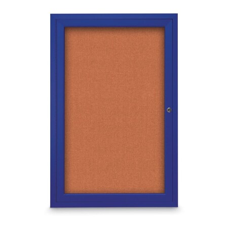 United Visual Products Slim Enclosed Corkboard, 18"x24", Gold Alum Frame/Pearl UVEB1824-GOLD-PEARL